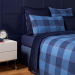 Duvet cover + pillowcase 65x65 100% percale cotton Blue tartan, Tommy Hilfiger