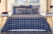 Duvet cover + pillowcase 100% cotton flannel Blue and gray tartan Tommy Hilfiger