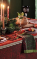 Napkin 52x52 cm 100% cotton jacquard red/green mistletoe, 220 gr/m²