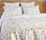 Duvet cover + pillowcases watercolor flowers 100% cotton percale printed 80 thre