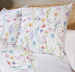 Housse de couette + taies fleurs aquarelles 100% coton percale imprimé 80filscm²