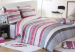 Housse couette + taie 65x65 cm 100% coton vini rose/gris