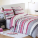 Housse couette + taie 65x65 cm 100% coton vini rose/gris